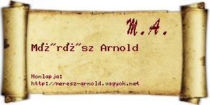 Mérész Arnold névjegykártya